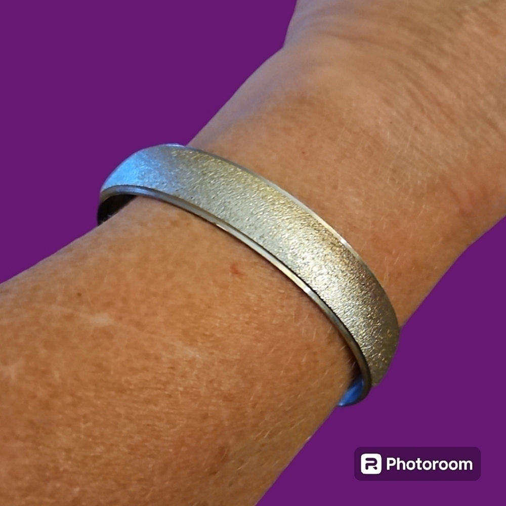 Vtg Anson Silvertone Stardust Bangle Bracelet